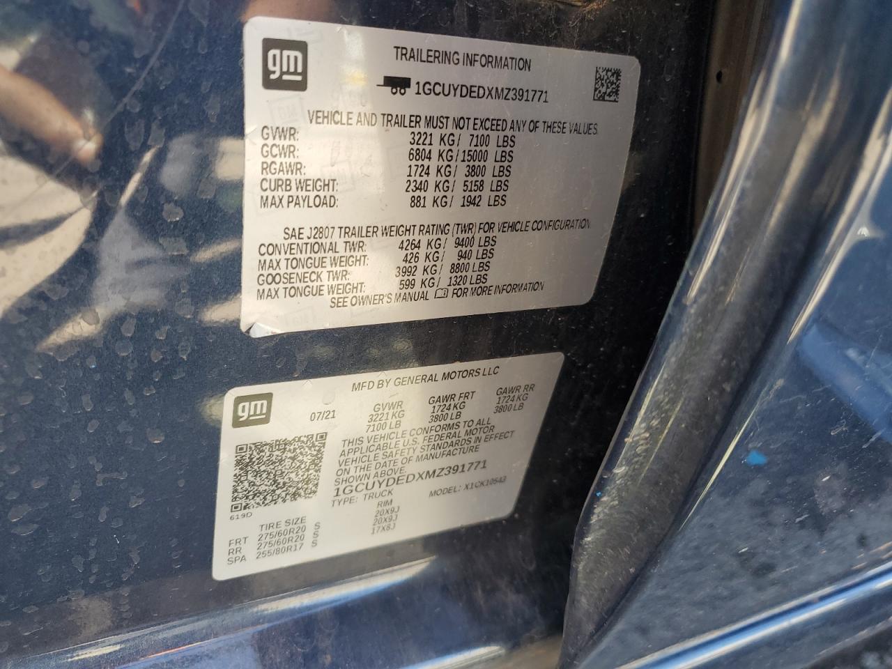 Lot #3310336962 2021 CHEVROLET SILVERADO