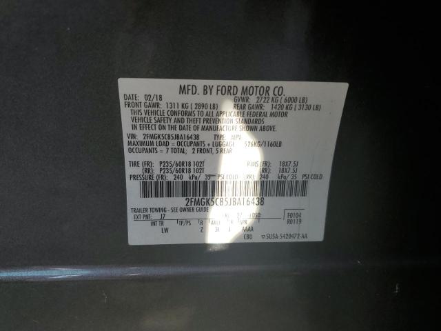 2018 FORD FLEX SEL 2FMGK5C85JBA16438