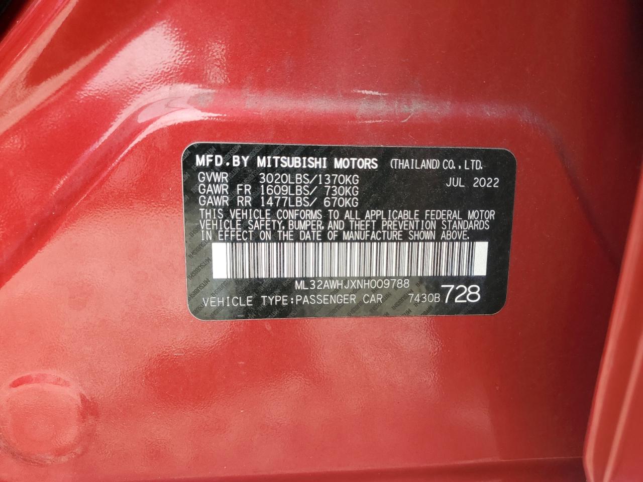 MITSUBISHI MIRAGE SE