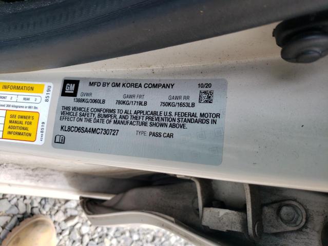 2021 CHEVROLET SPARK 1LT KL8CD6SA4MC730727