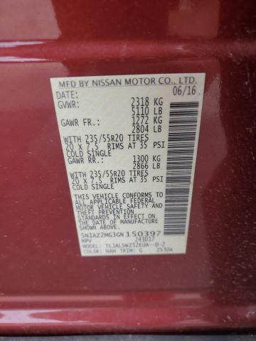 2016 NISSAN MURANO S - 5N1AZ2MG3GN150397