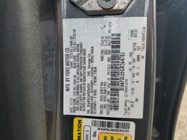 2016 FORD FUSION SE 3FA6P0LU6GR264781