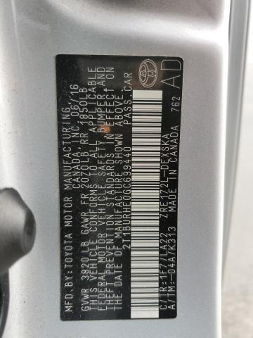 2016 TOYOTA COROLLA L 2T1BURHE0GC699440