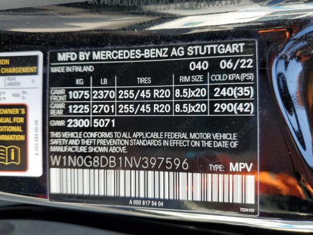 2022 MERCEDES-BENZ GLC 300 - W1N0G8DB1NV397596