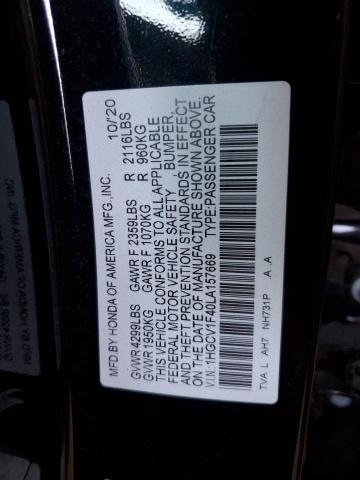2020 HONDA ACCORD EX 1HGCV1F40LA157669