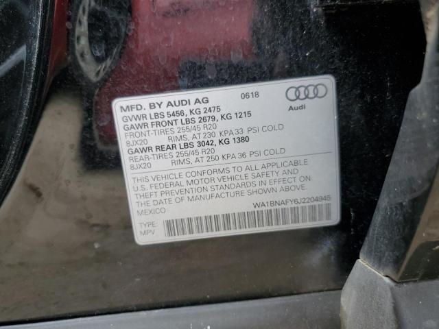 2018 AUDI Q5 PREMIUM WA1BNAFY6J2204945