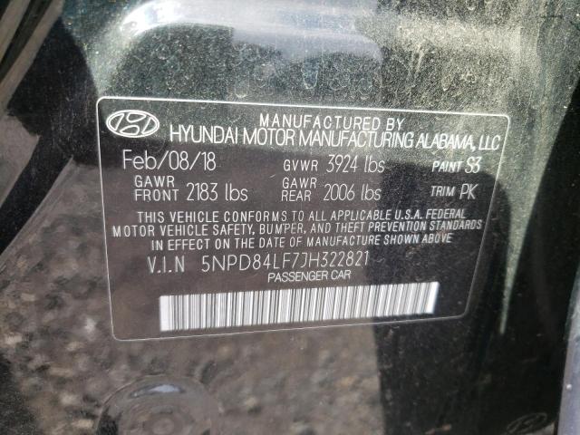 2018 HYUNDAI ELANTRA SEL 5NPD84LF7JH322821