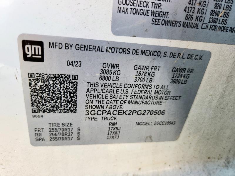 2023 CHEVROLET SILVERADO 3GCPACEK2PG270506