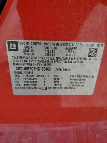 2017 CHEVROLET SILVERADO K1500 LT 3GCUKREC2HG158463