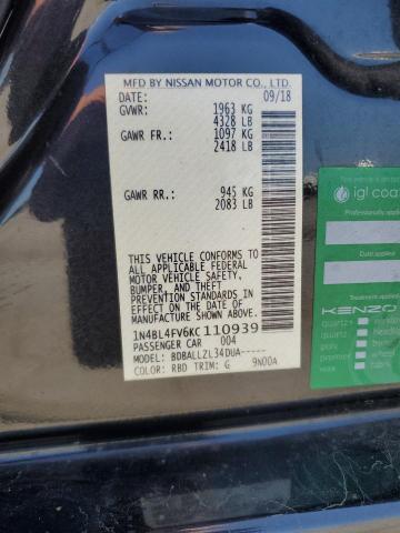 2019 NISSAN ALTIMA PLA 1N4BL4FV6KC110939