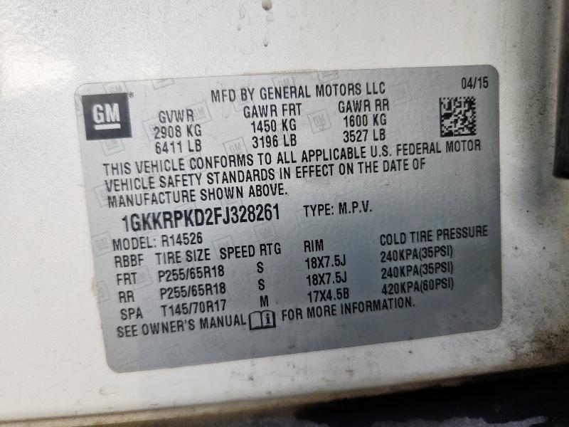 2015 GMC ACADIA 1GKKRPKD2FJ328261