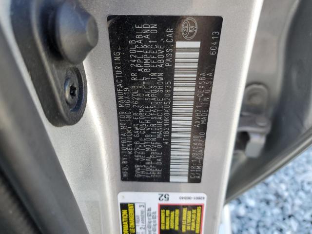 2019 TOYOTA CAMRY HYBRID 4T1B21HK0KU520835
