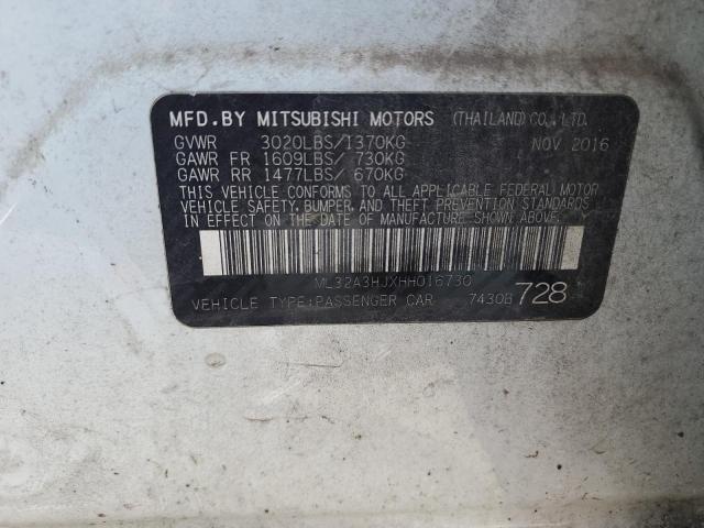 2017 MITSUBISHI MIRAGE ES ML32A3HJXHH016730