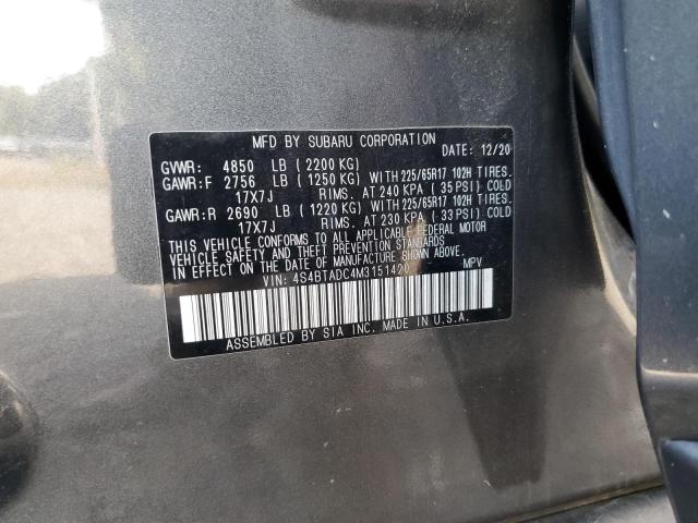 2021 SUBARU OUTBACK PR 4S4BTADC4M3151420