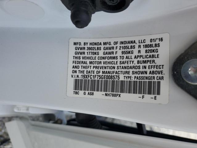 2016 HONDA CIVIC EXL 19XFC1F75GE008575