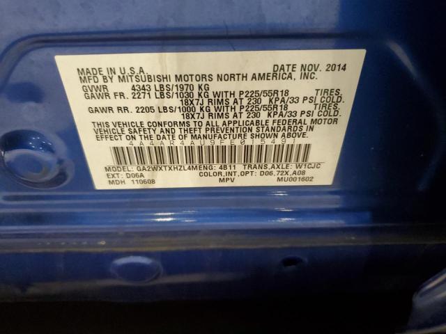 2015 MITSUBISHI OUTLANDER 4A4AR4AU9FE015491