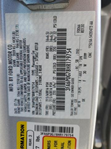 2017 FORD FUSION S 3FA6P0G78HR179754