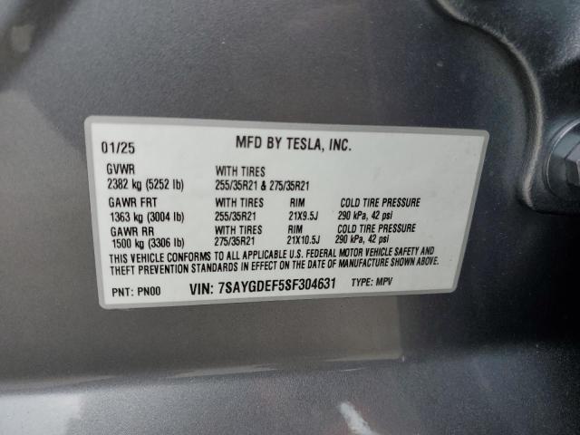 2025 TESLA MODEL Y 7SAYGDEF5SF304631