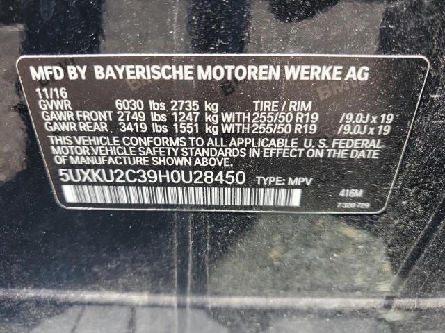 2017 BMW X6 XDRIVE3 5UXKU2C39H0U28450