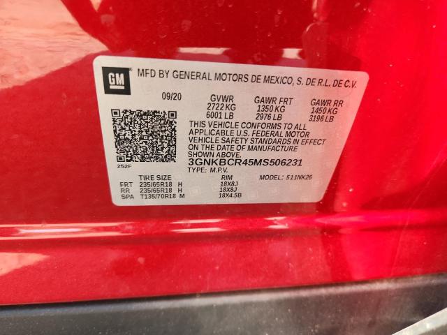 2021 CHEVROLET BLAZER 2LT 3GNKBCR45MS506231