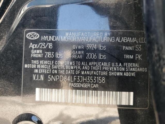 2018 HYUNDAI ELANTRA SE 5NPD84LF3JH353158