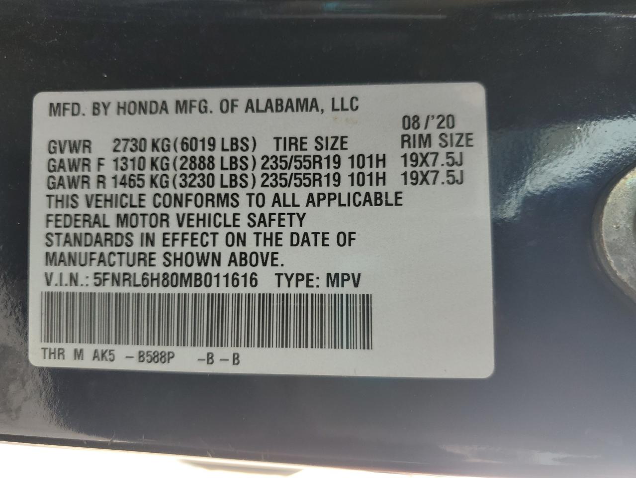 HONDA ODYSSEY TOURING