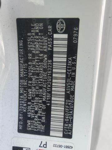 2016 TOYOTA CAMRY LE 4T1BF1FK2GU163236