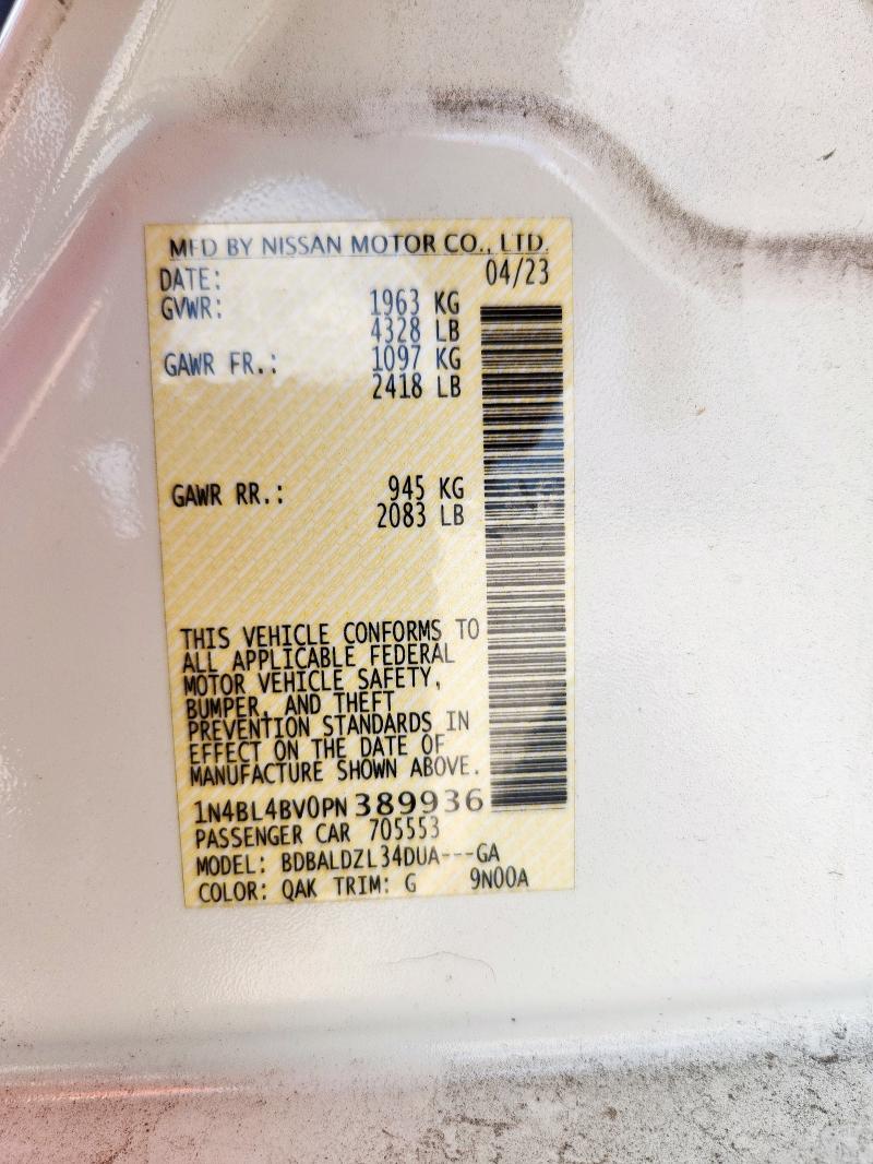 2023 NISSAN ALTIMA S 1N4BL4BV0PN389936