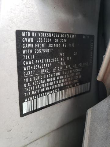 2017 VOLKSWAGEN TIGUAN WOL WVGSV7AXXHW502422