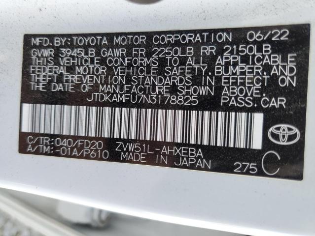 2022 TOYOTA PRIUS NIGHT SHADE JTDKAMFU7N3178825