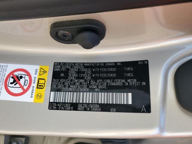 2018 LEXUS RX 350 BASE 2T2ZZMCA7JC102858