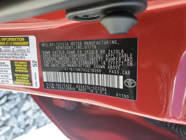 2019 TOYOTA CAMRY L - 4T1B11HK7KU218266