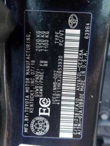 2018 TOYOTA CAMRY L 4T1B11HKXJU653930