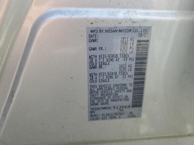 2017 NISSAN PATHFINDER 5N1DR2MM0HC913668