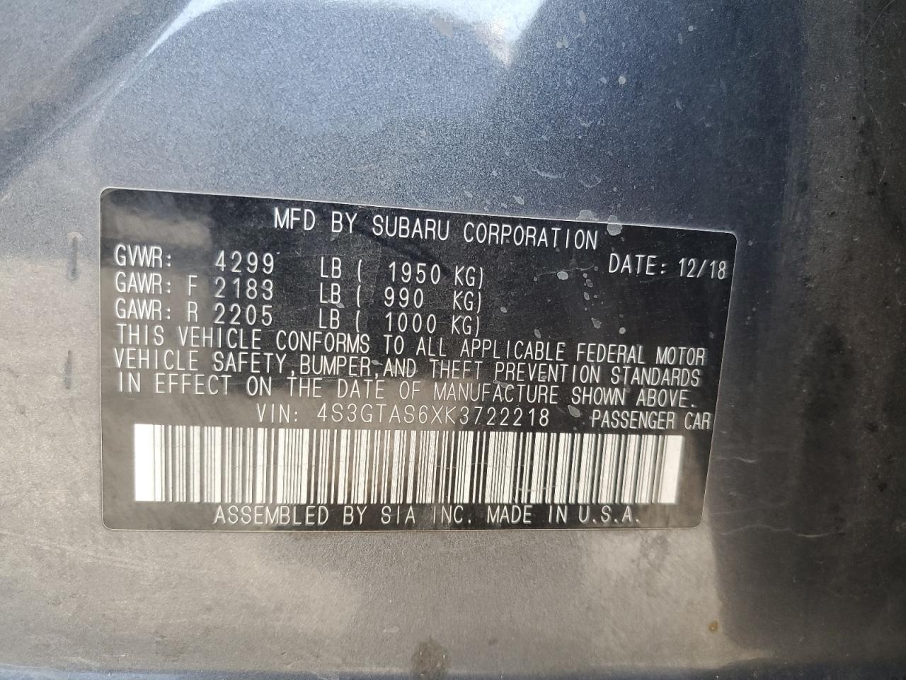 SUBARU IMPREZA LIMITED