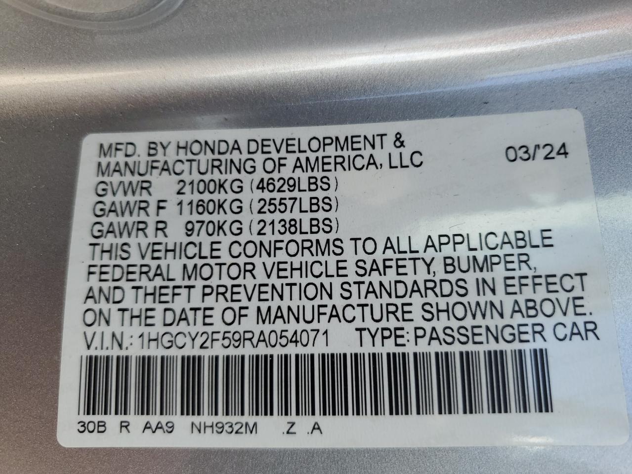 HONDA ACCORD HYBRID SPORT