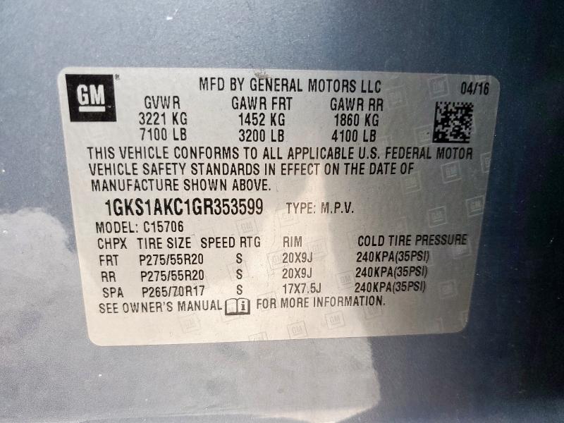 2016 GMC YUKON SLE - 1GKS1AKC1GR353599