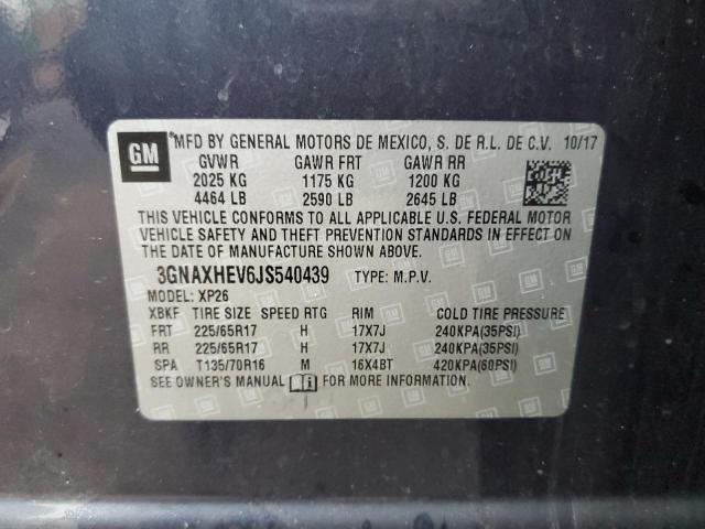 2018 CHEVROLET EQUINOX LS 3GNAXHEV6JS540439