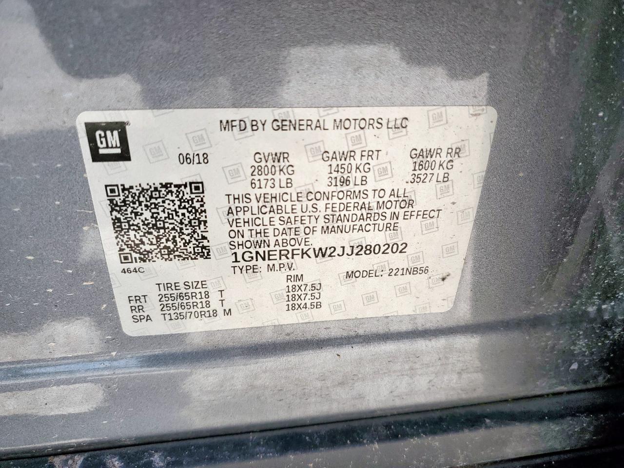 Lot #3309724864 2018 CHEVROLET TRAVERSE LS