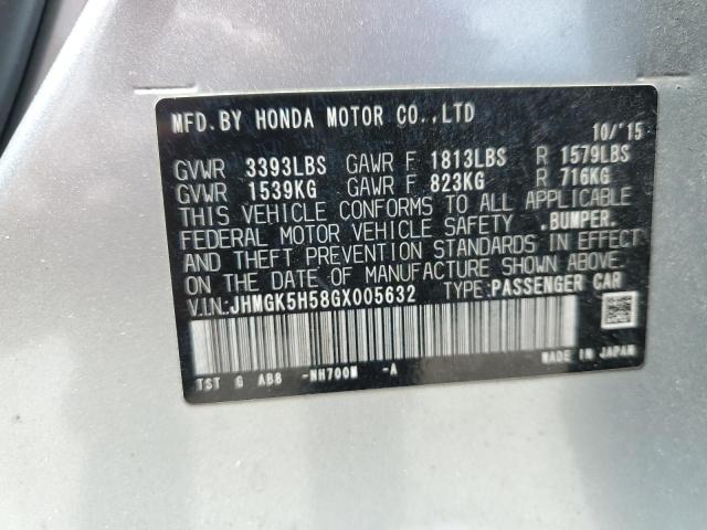 2016 HONDA FIT LX JHMGK5H58GX005632