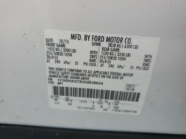 2016 FORD EXPLORER S 1FM5K8GT8GGB38624