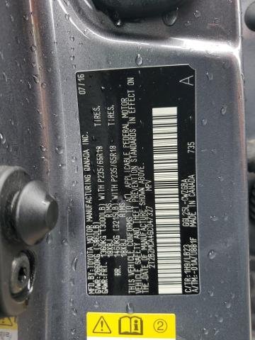 2016 LEXUS RX 350 BAS 2T2BZMCA4GC047327