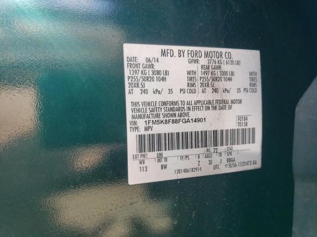 2015 FORD EXPLORER L - 1FM5K8F88FGA14901