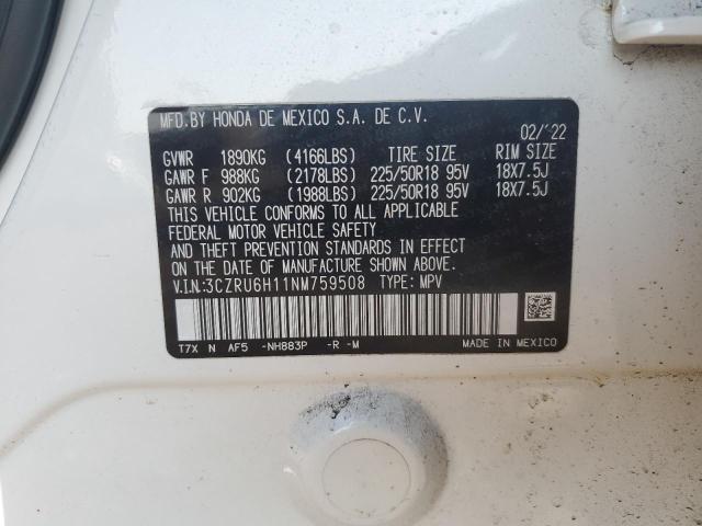 2022 HONDA HR-V SPORT 3CZRU6H11NM759508