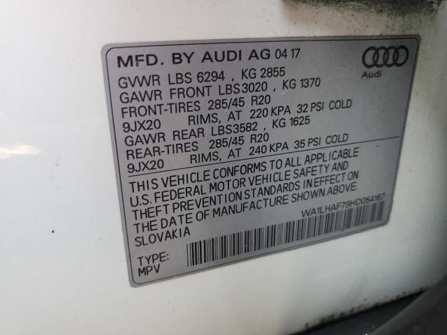 2017 AUDI Q7 PREMIUM PLUS WA1LHAF79HD054167