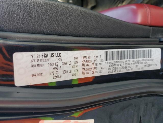 2016 DODGE DURANGO R/ 1C4SDHCT6GC322460