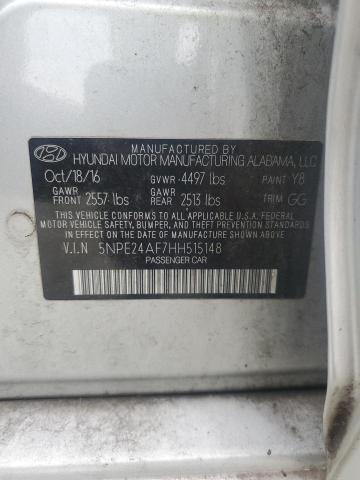 2017 HYUNDAI SONATA SE 5NPE24AF7HH515148