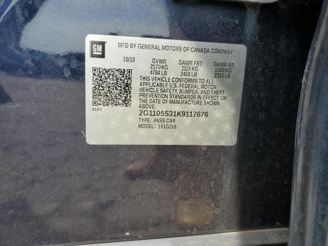 2019 CHEVROLET IMPALA PREMIER 2G1105S31K9117676