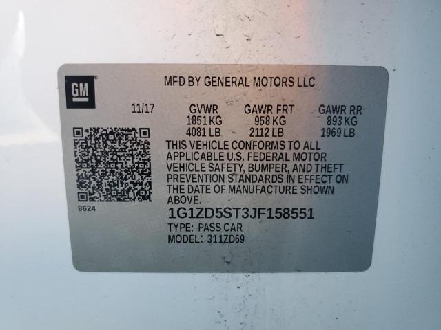 2018 CHEVROLET MALIBU LT 1G1ZD5ST3JF158551