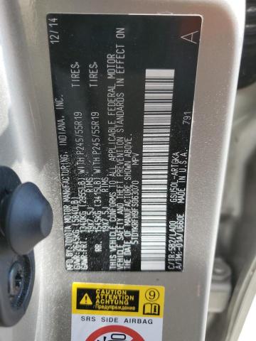 2015 TOYOTA HIGHLANDER LIMITED 5TDYKRFH9FS063070